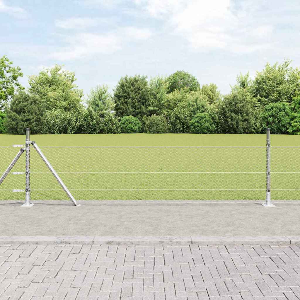 Recinzione Metallica Saldato in Acciaio Zincato con Base in Cemento 50 x 0,4 m