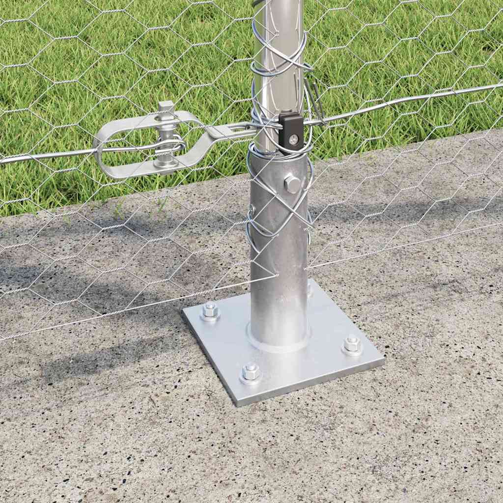 Recinzione Metallica Saldata con Pali e Base in Cemento 50x1,2m