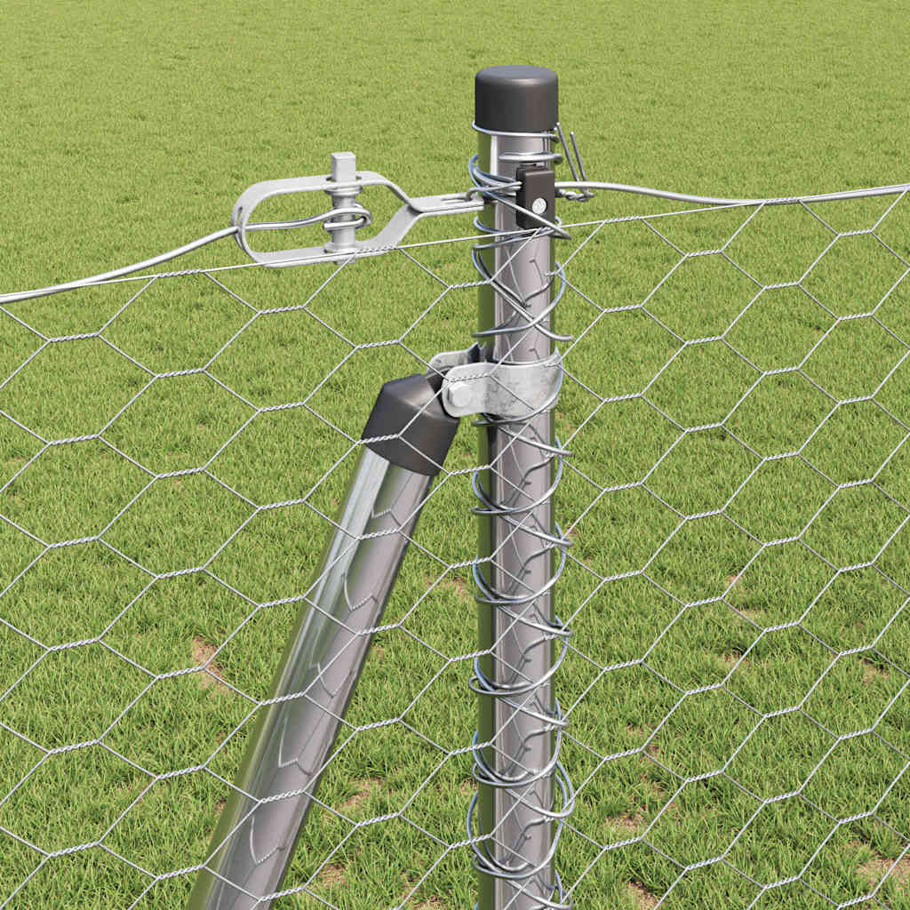 Recinzione Metallica Saldata con Pali e Base in Cemento 50x1,2 m