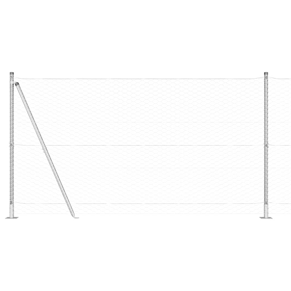 Recinzione Metallica Saldata con Pali e Base in Cemento 50x1,2 m