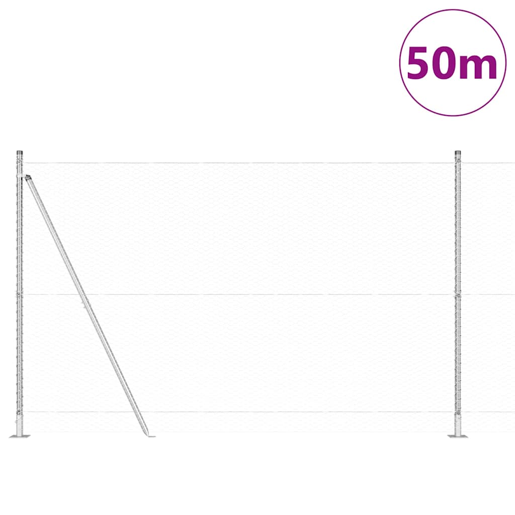 Recinzione Metallica Saldato in Acciaio Zincato con Base in Cemento 50 x 1,5 m