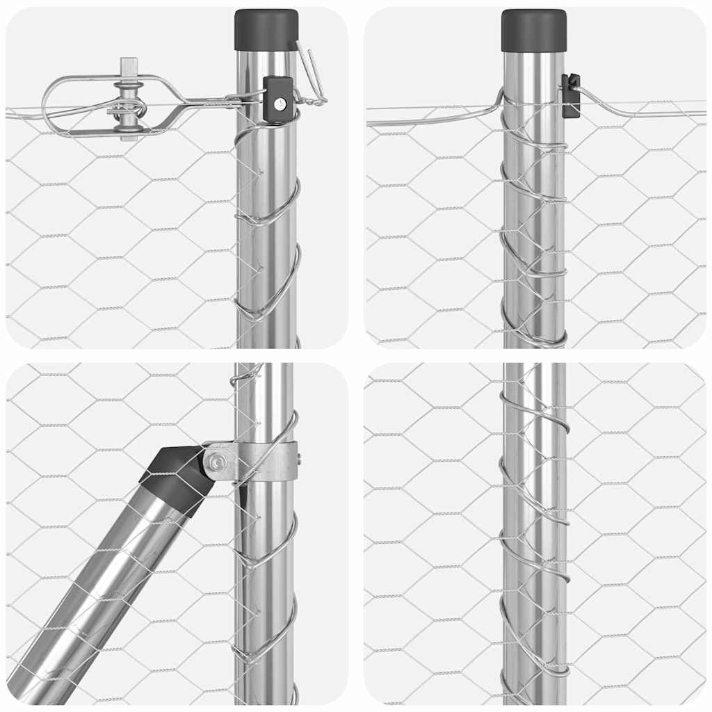 Recinzione Metallica Saldata 100x60 cm con Pali e Base in Cemento
