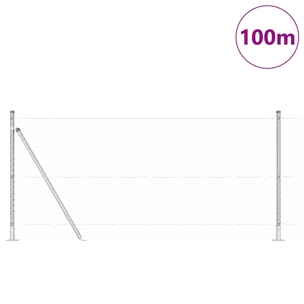 Recinzione Metallica Saldato con Base in Cemento - Acciaio Zincato 100x0,8m