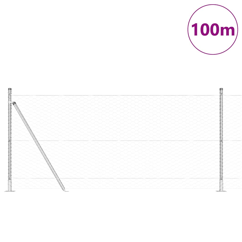 Recinzione Metallica Saldata con Base in Cemento 100x1m Acciaio Zincato