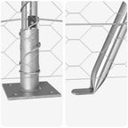 Recinzione Metallica Saldata con Base in Cemento 100x120 cm - Acciaio Zincato