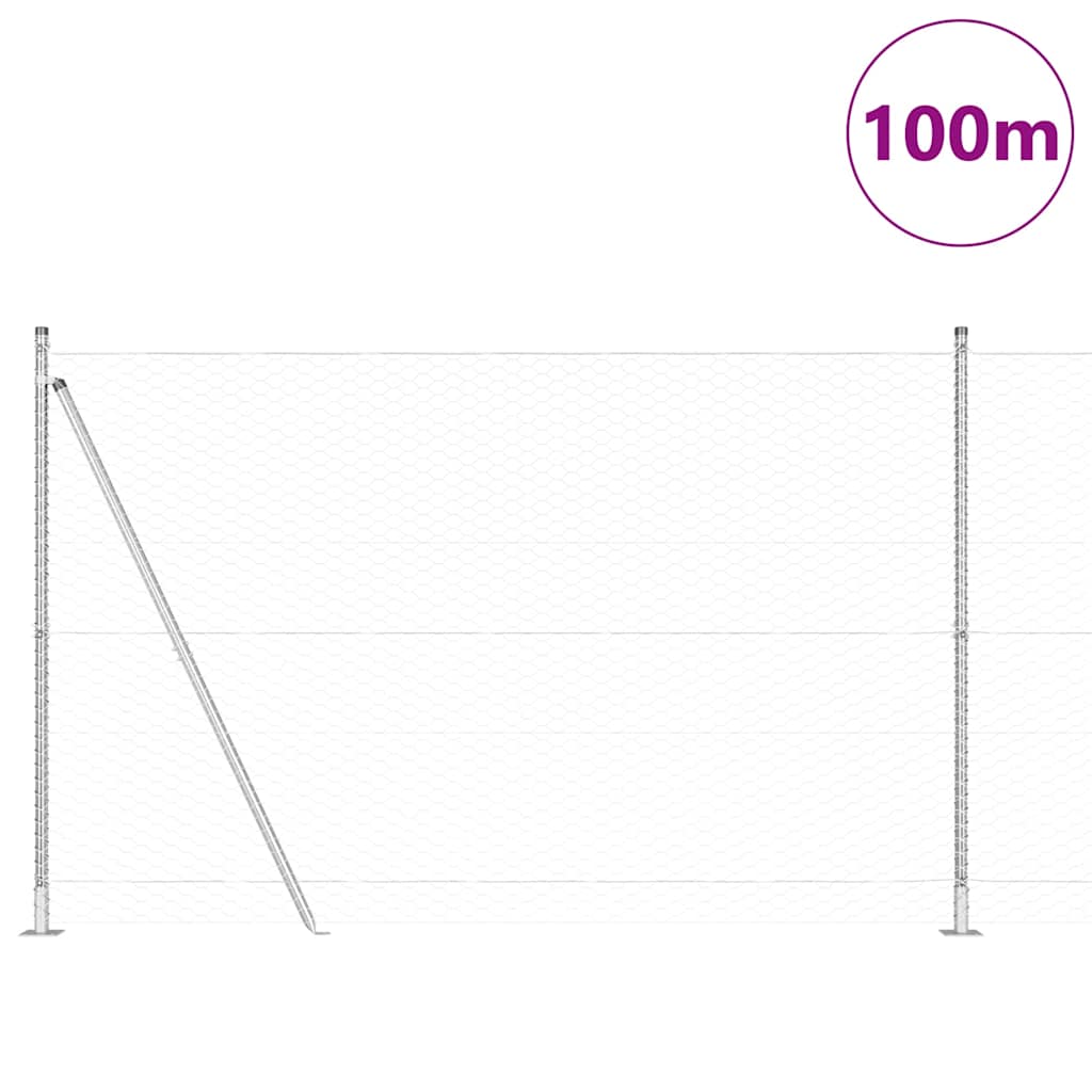 Recinzione Metallica Saldato con Base in Cemento 100x1,5m Acciaio Zincato