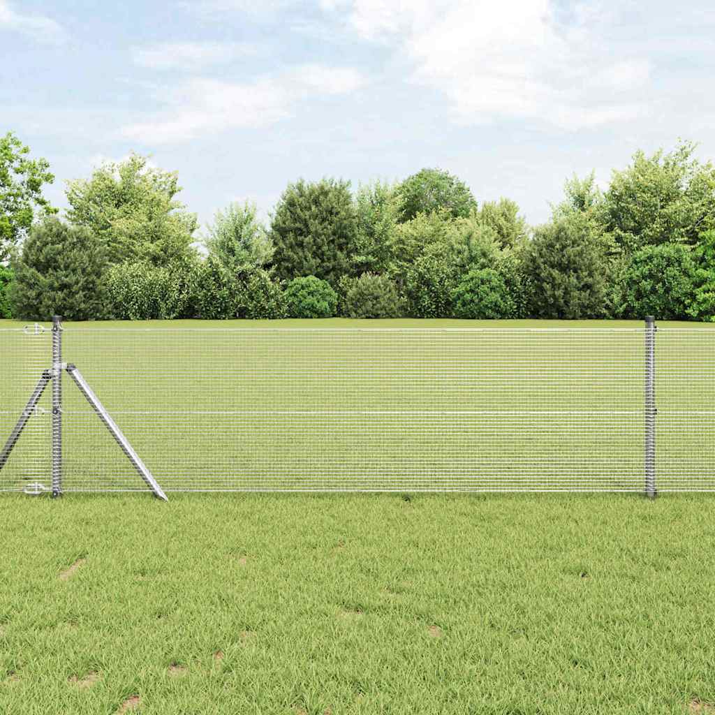 Recinzione metallica saldata con pali per fissaggio a terra 25 x 0,5 m