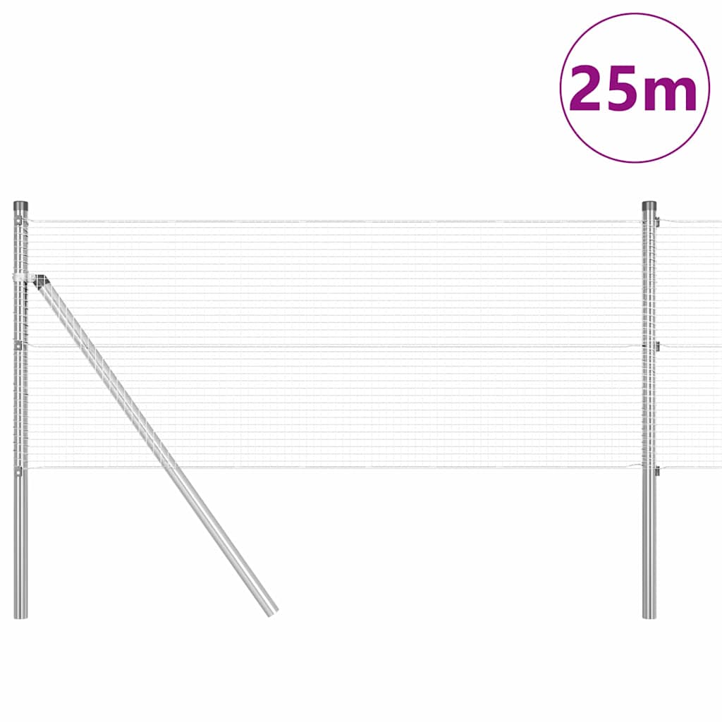 Recinzione metallica saldata in rete con pali - 25 x 0,6 m