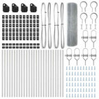 Recinzione metallica saldata in rete con pali per fissaggio a terra 50 x 80 cm