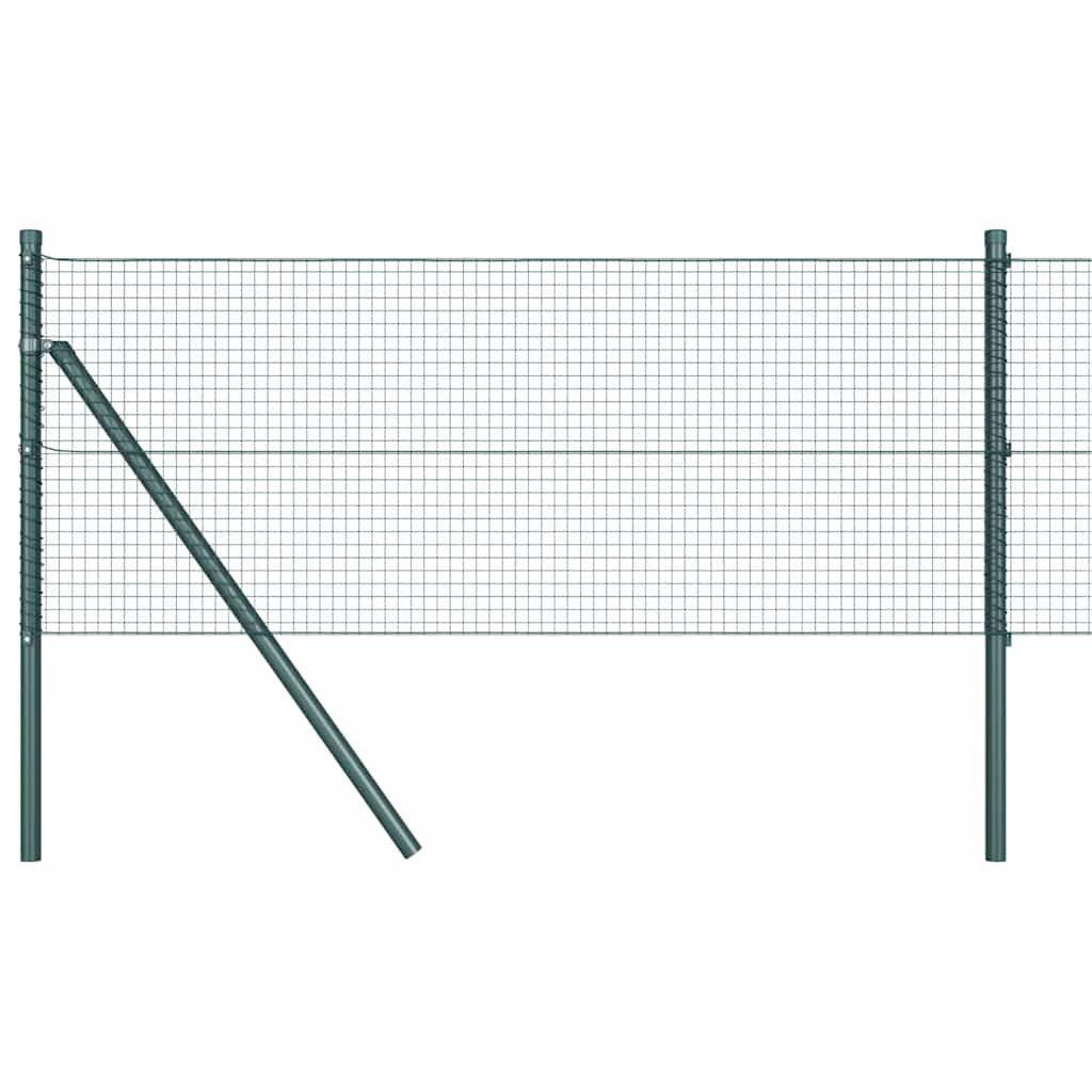 Recinzione metallica saldata con pali 10 x 0,6 m - Acciaio rivestito PVC Verde