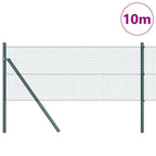 Recinzione metallica saldata con pali 10 x 0,6 m - Acciaio rivestito PVC Verde
