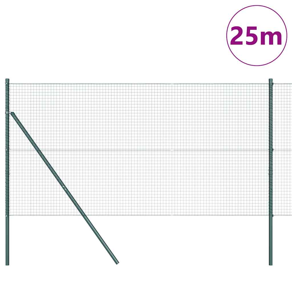 Recinzione metallica saldata in rete con pali - 25 x 1,2 m