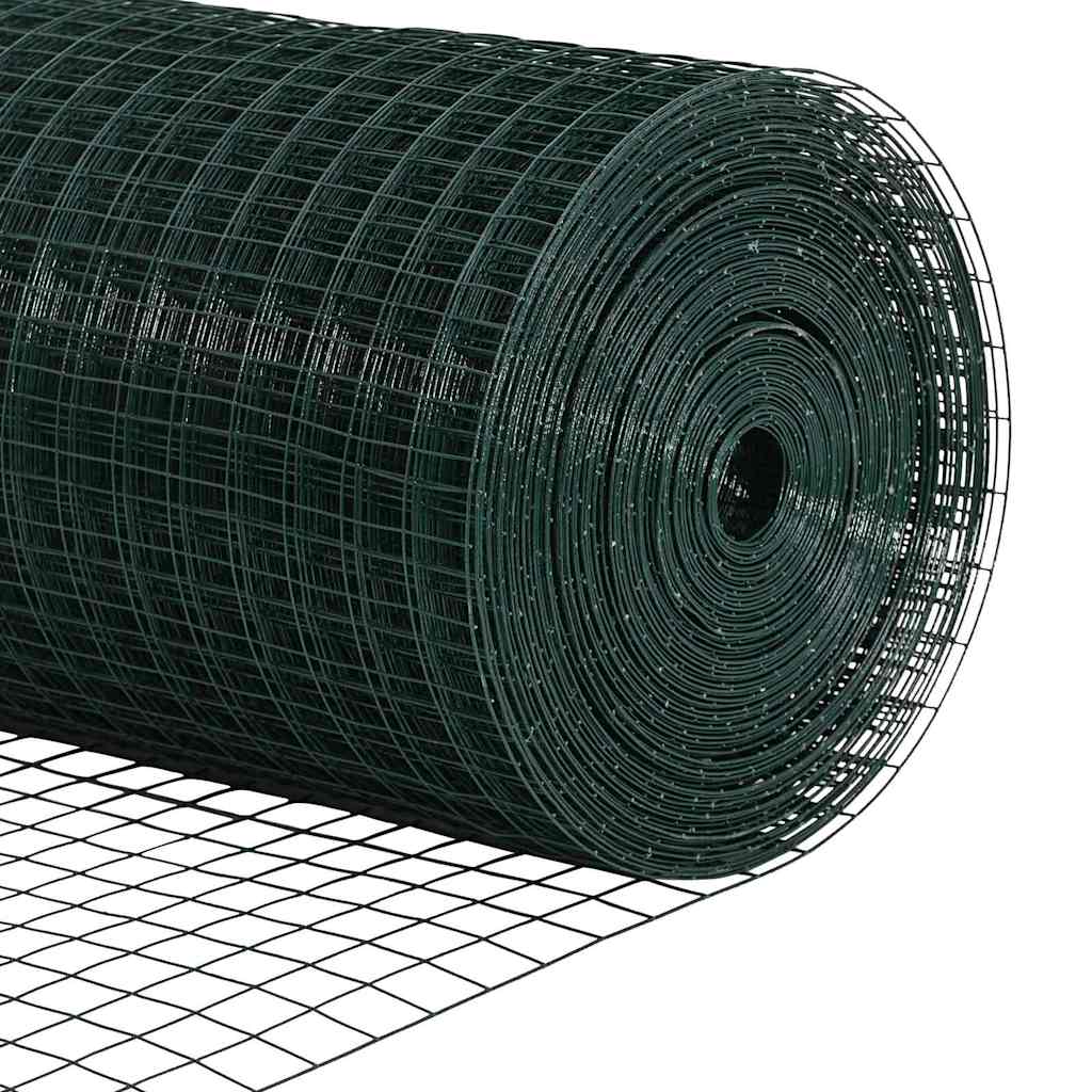 Recinzione metallica saldata verde per fissaggio a terra 50 x 1 m