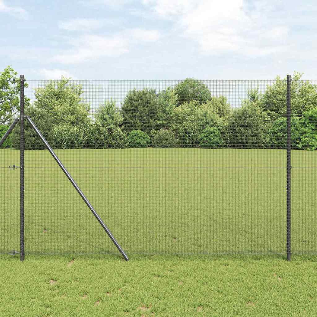 Recinzione metallica saldata in rete 50 x 1,5 m con pali per fissaggio a terra