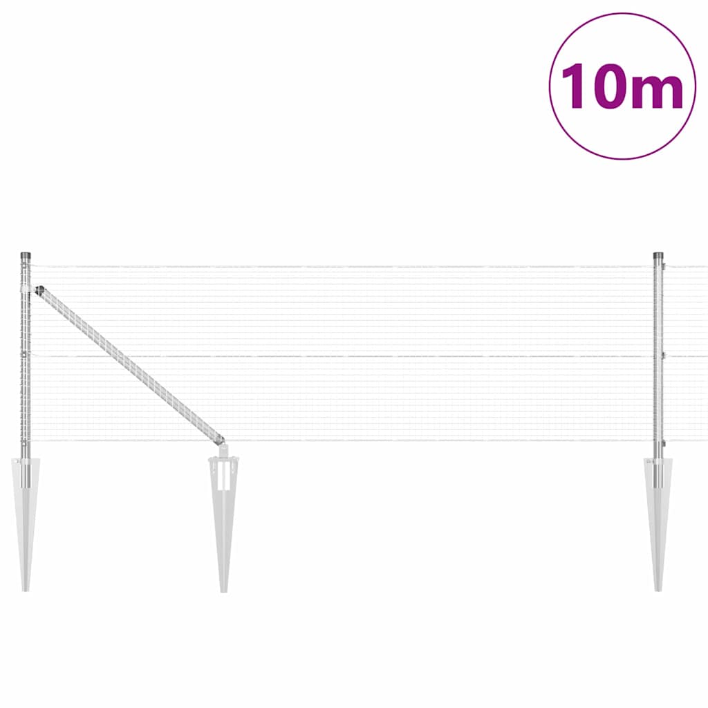 Recinzione in rete saldata 10 x 0,5 m con punte
