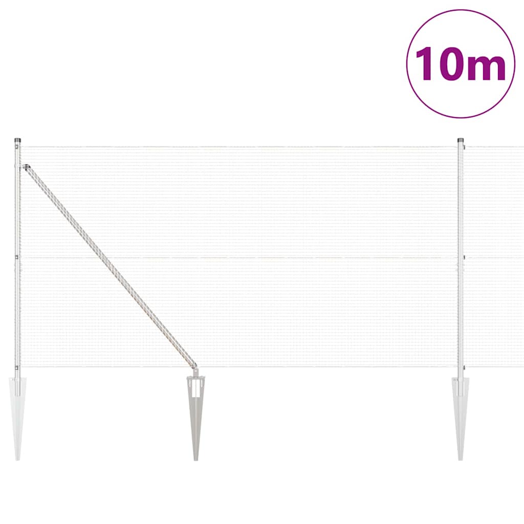 Recinzione in rete saldata 10 x 1,2 m con pali e picchetti