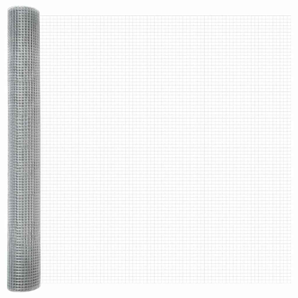 Recinzione in rete saldata zincata 10 x 1,4 m con pali di sostegno