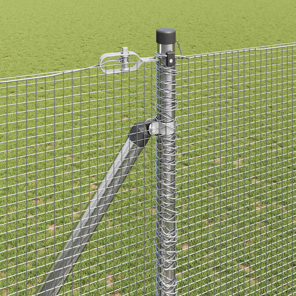 Recinzione in rete saldata zincata 10 x 1,5 m con pali