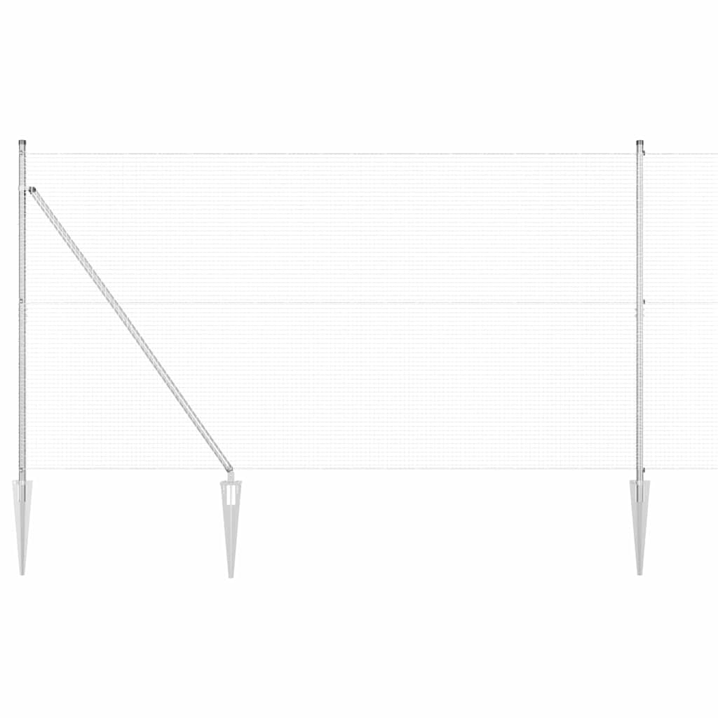 Recinzione in rete saldata zincata 10 x 1,5 m con pali