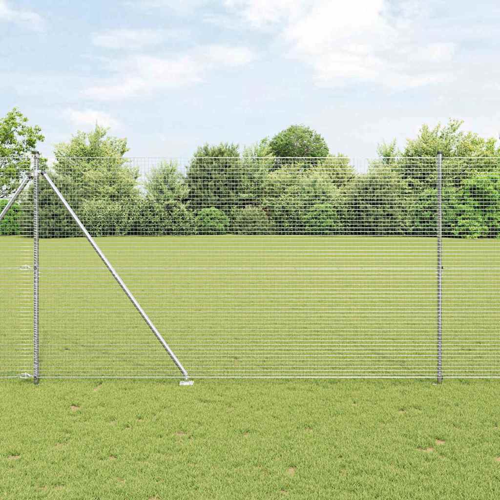Recinzione in rete saldata zincata 10 x 1,5 m con pali