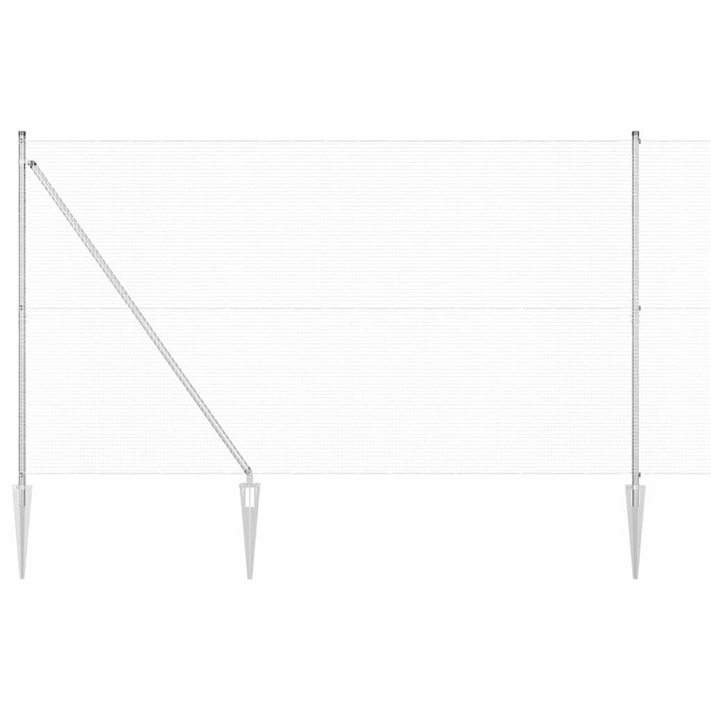 Recinzione in rete saldata zincata 10 x 1,6 m con punte di ancoraggio