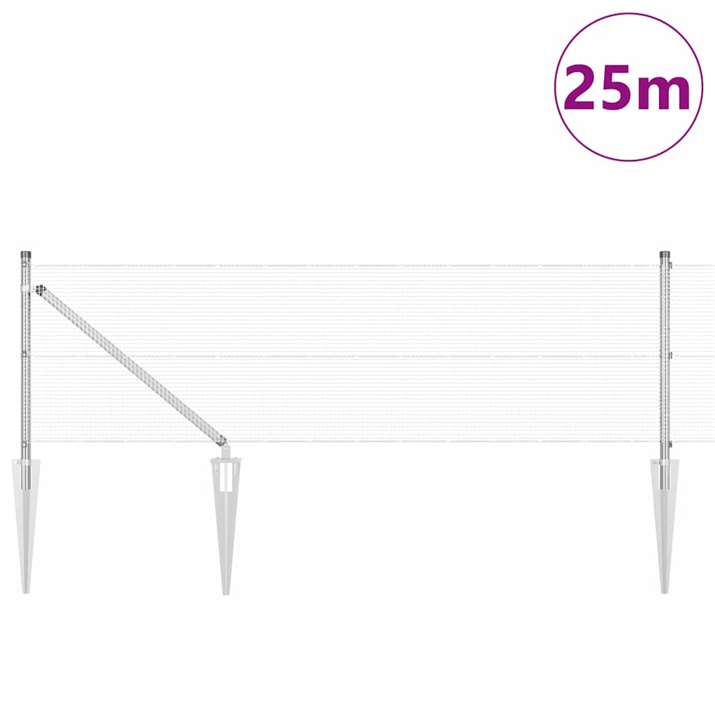 Recinzione in rete saldata zincata 25 x 0,5 m