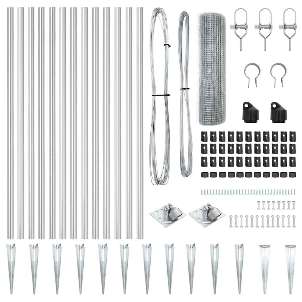 Recinzione in rete saldata 25 x 0,5 m acciaio zincato