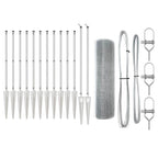 Recinzione in rete saldata zincata 25 x 0,5 m con pali e picchetti