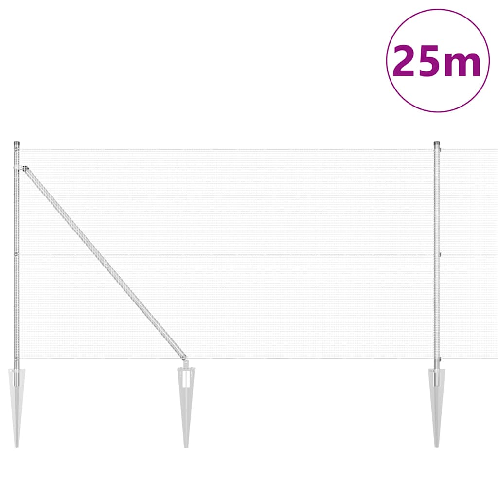 Recinzione in rete saldata acciaio zincato 25 x 1 m