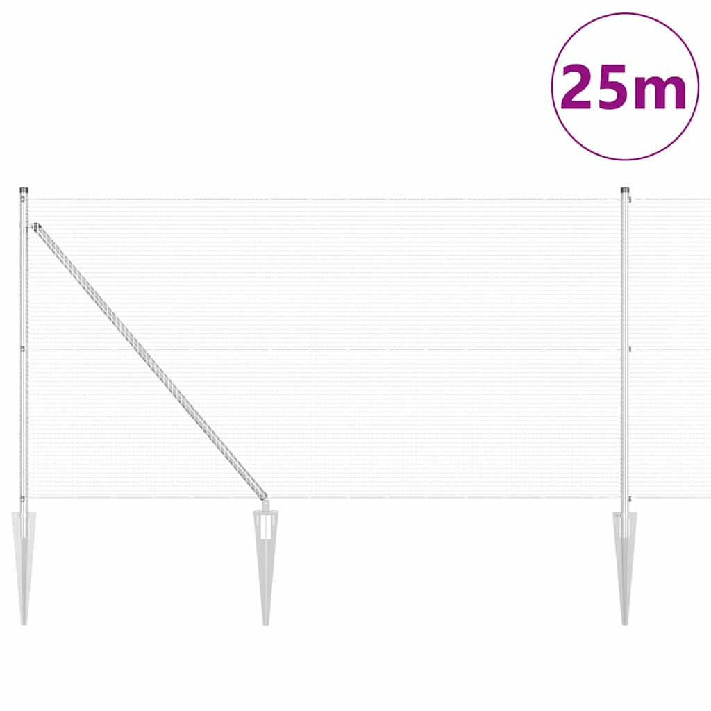 Recinzione in rete saldata zincata 25 x 1 m