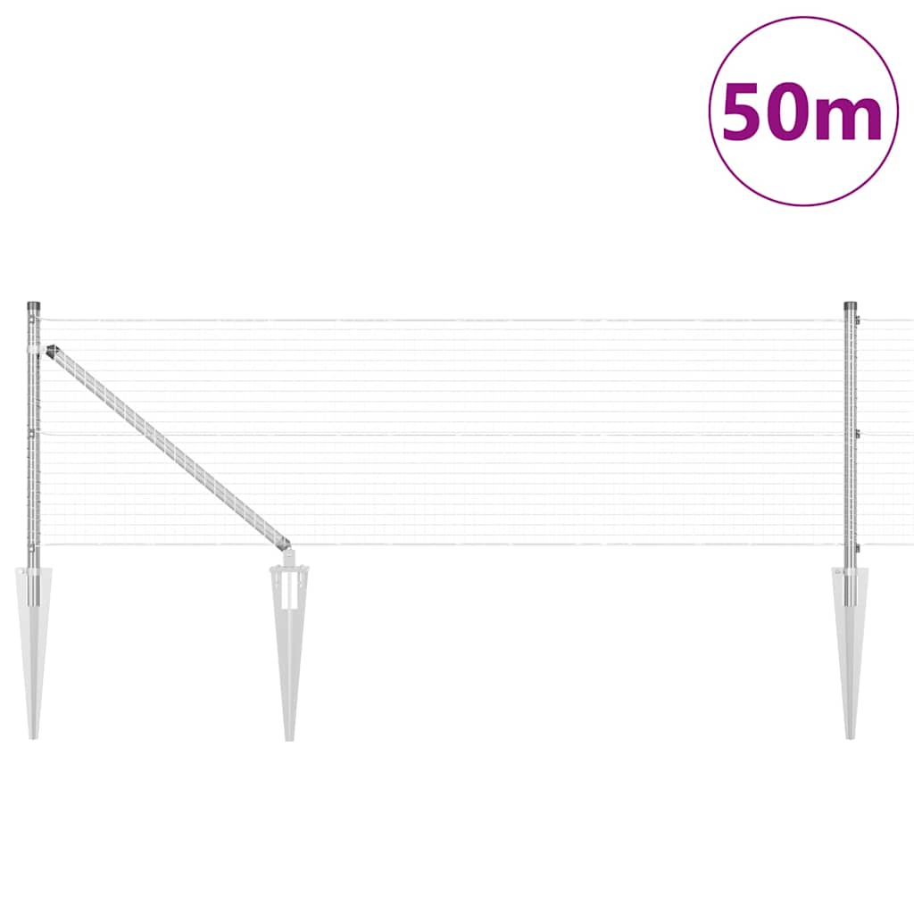 Recinzione in rete saldata 50 x 0,4 m - Acciaio zincato