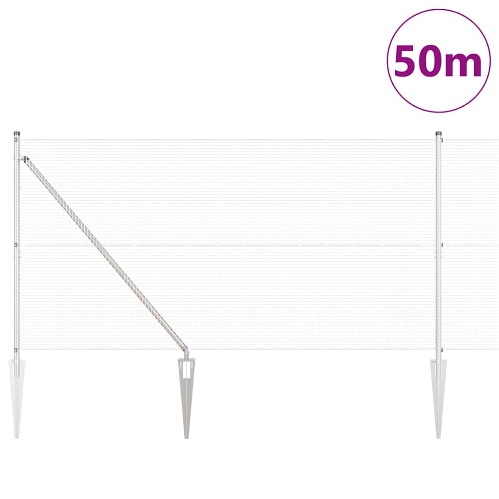 Recinzione in rete saldata 50 x 1,4 m con punte