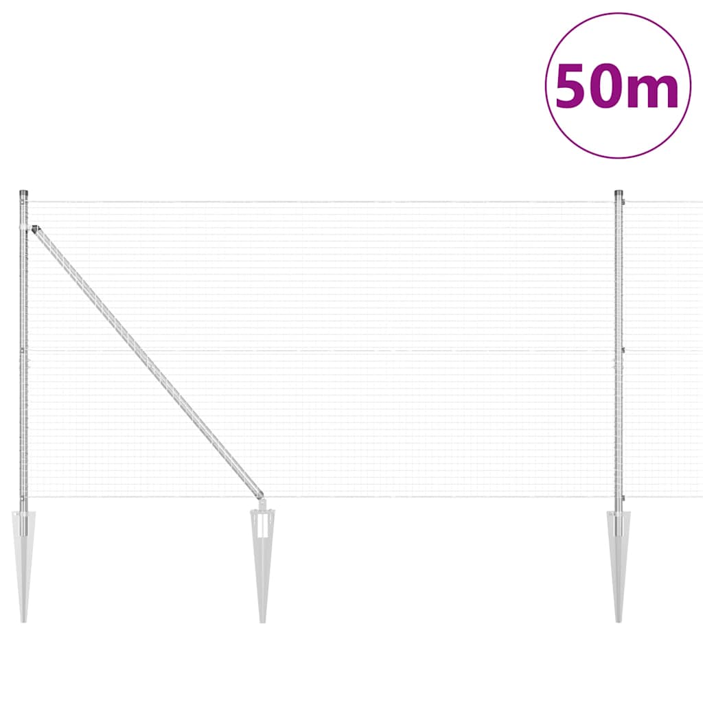 Recinzione in rete saldata 50 x 1,4 m acciaio zincato