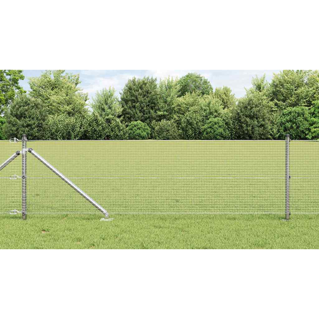 Recinzione in rete saldata zincata 100 x 0,5 m con paletti