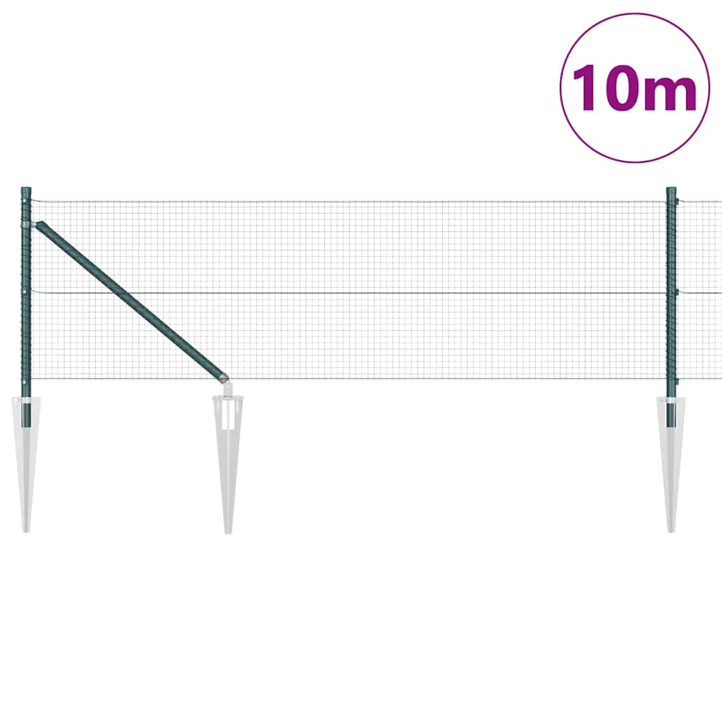 Recinzione in rete saldata 10 x 0,4 m verde acciaio PVC