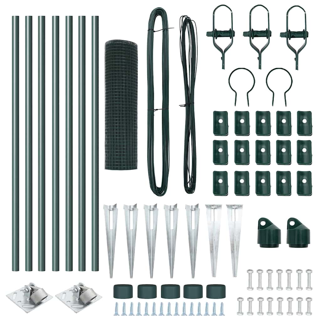 Recinzione in rete saldata 10 x 0,8 m - Acciaio rivestito PVC verde