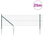 Recinzione in rete saldata 25 x 0,4 m con punte - Acciaio rivestito PVC verde