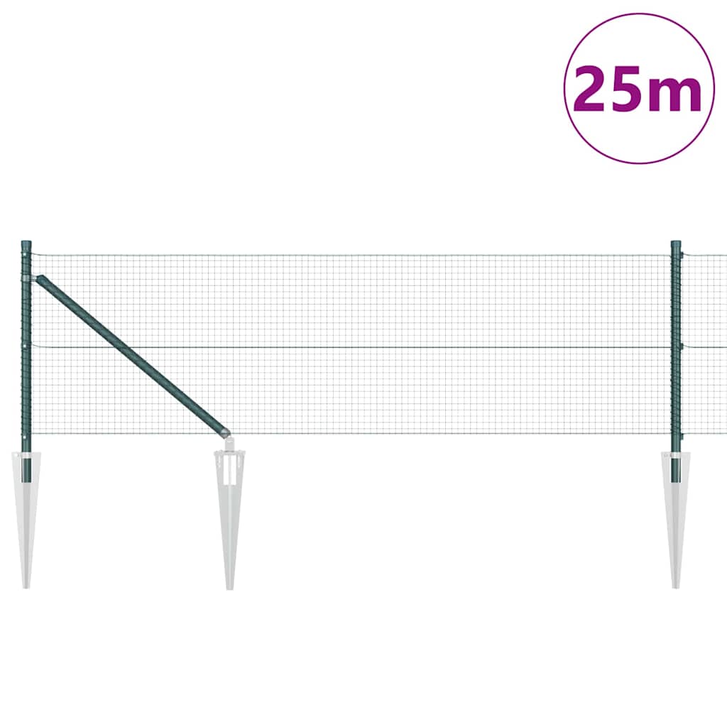 Recinzione in rete saldata 25 x 0,6 m con punte