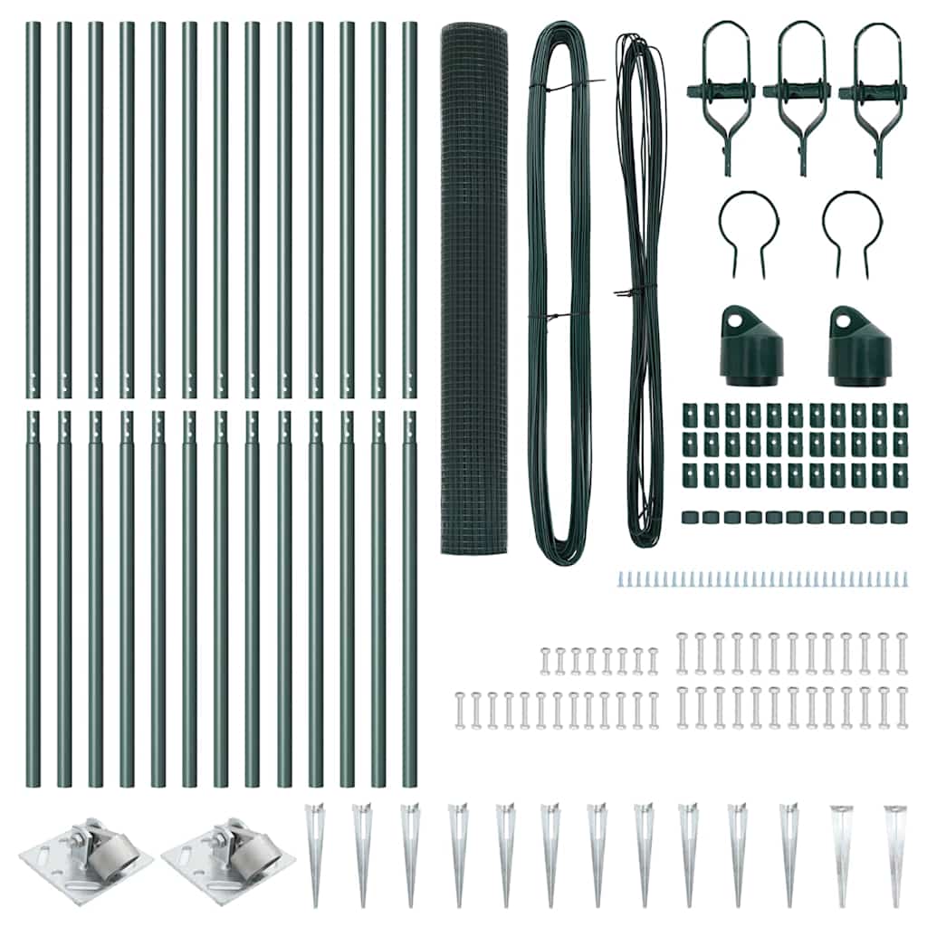 Recinzione in rete saldata 25 x 1 m - Acciaio rivestito PVC verde