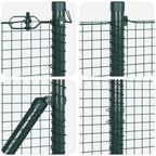 Recinzione in rete saldata 25 x 1,4 m con punte - Acciaio rivestito PVC verde