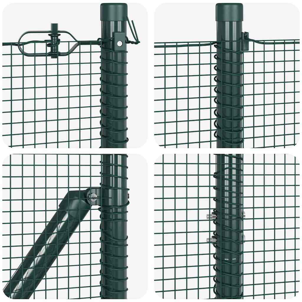 Recinzione in rete saldata 25 x 1,5 m con punte - Acciaio rivestito PVC verde