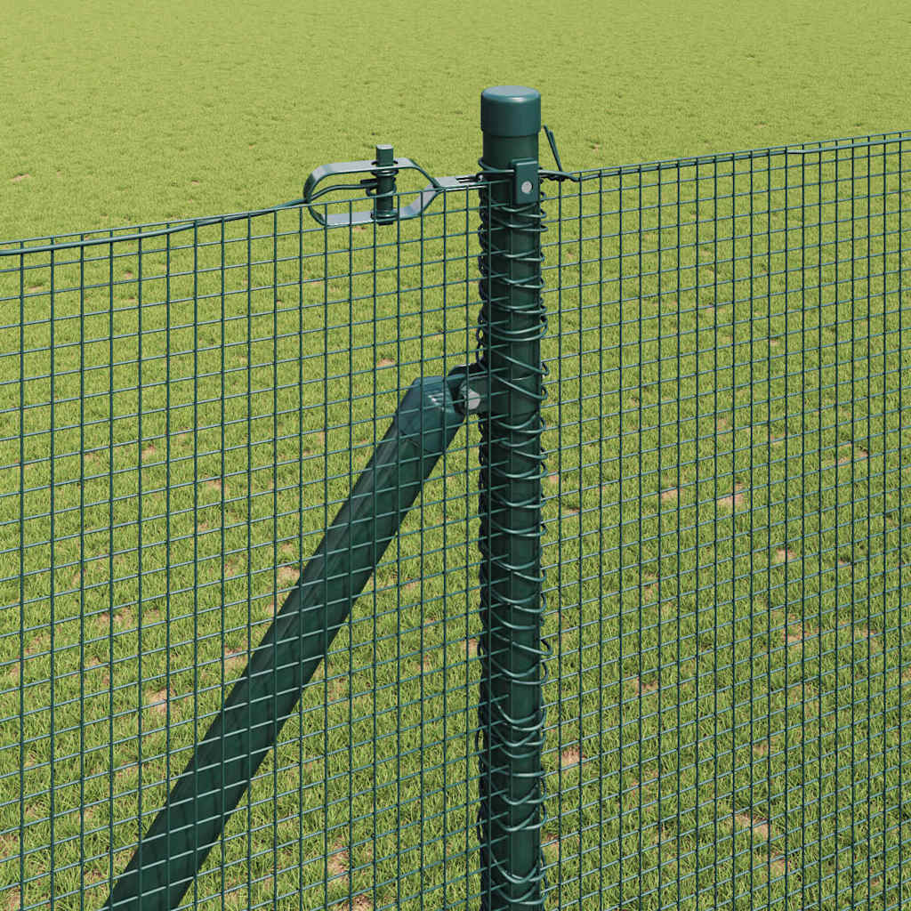 Recinzione in rete saldata 25 x 1,5 m con punte - Acciaio rivestito PVC verde
