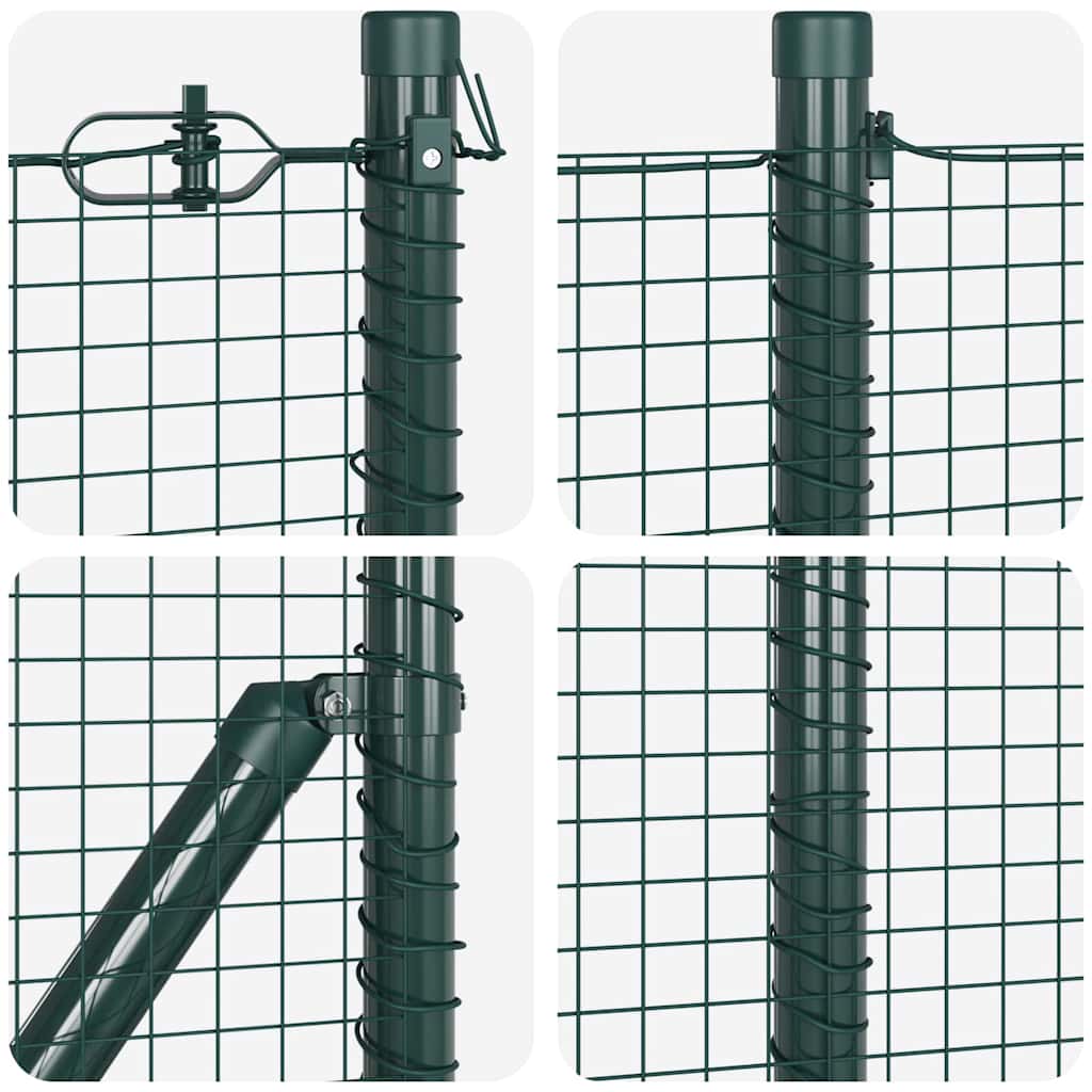 Recinzione in rete saldata verde 50 x 0,4 m con pali e picchetti