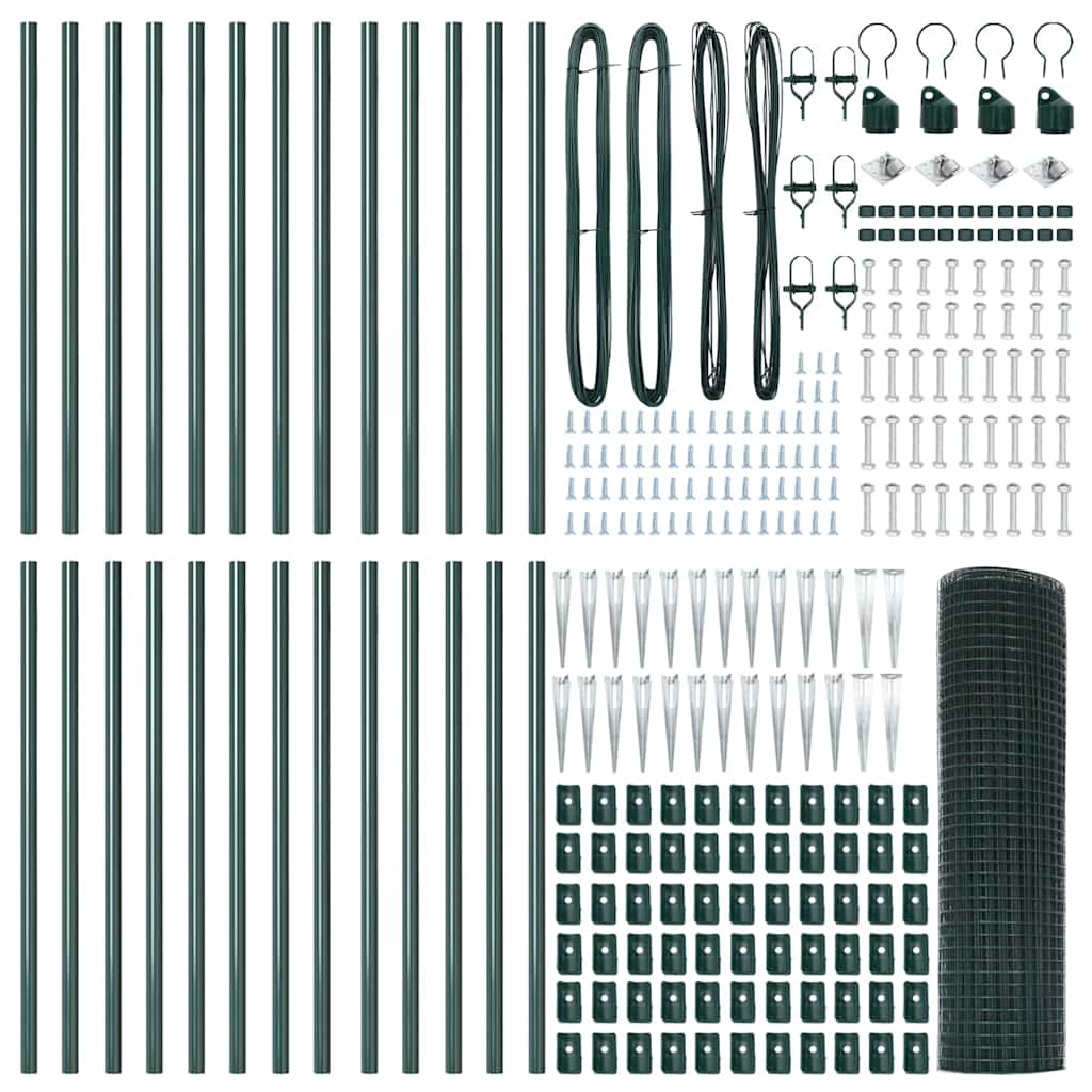 Recinzione in rete saldata 50 x 1 m (L x H) - Acciaio rivestito PVC verde