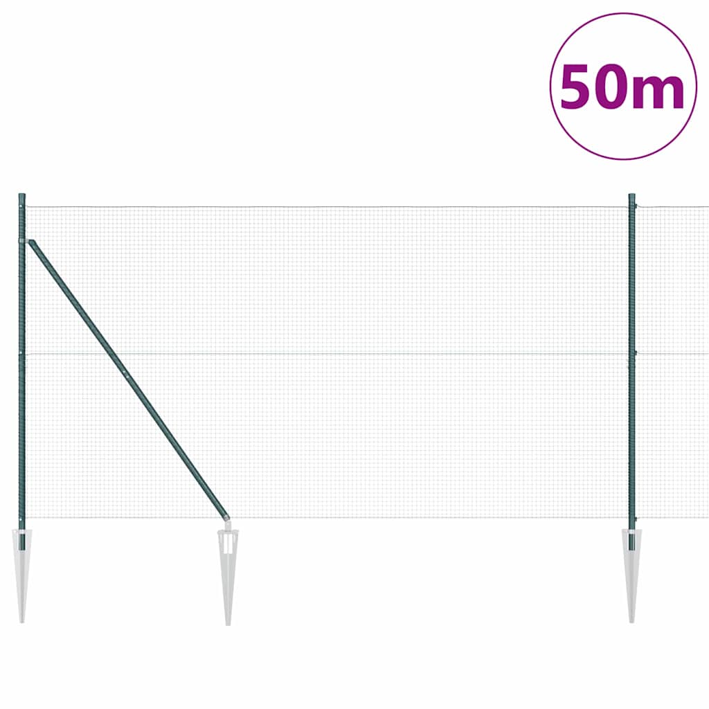 Recinzione in rete saldata 50 x 1,4 m - Acciaio rivestito PVC verde