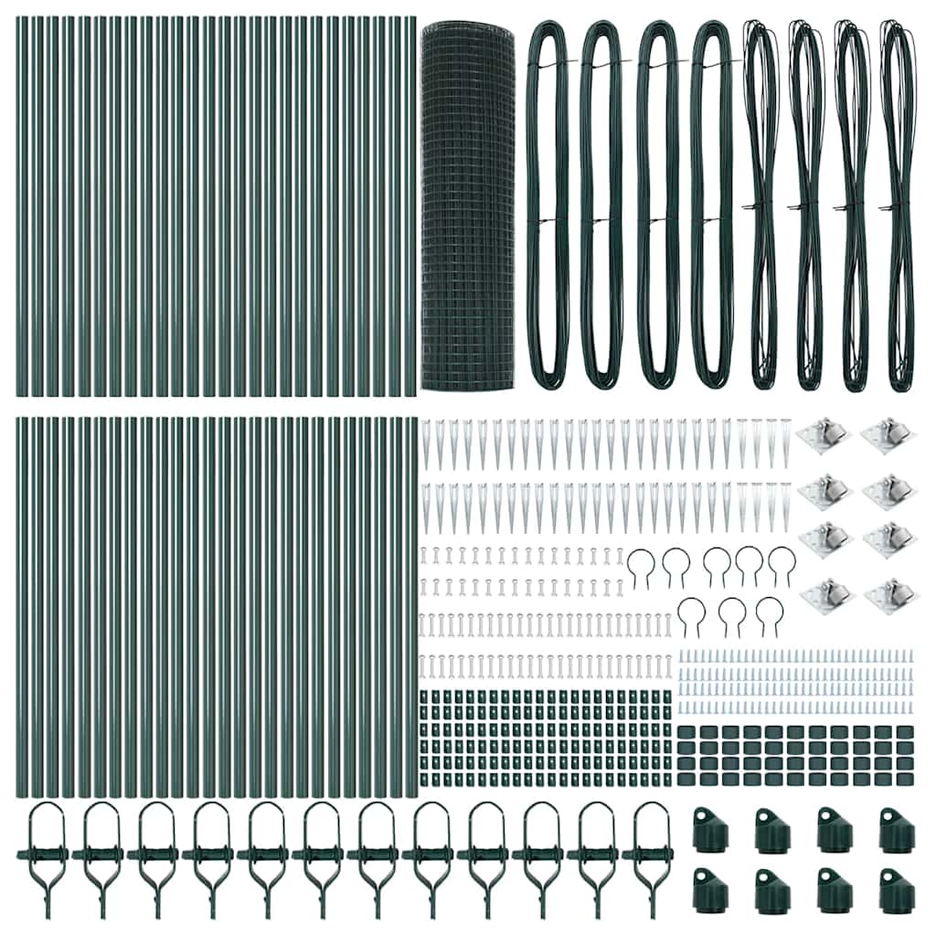 Recinzione in rete saldata 100 x 0,4 m - Acciaio rivestito PVC verde