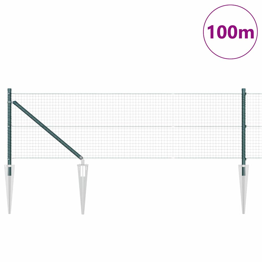 Recinzione in rete saldata zincata 100 x 0,5 m con picchetti