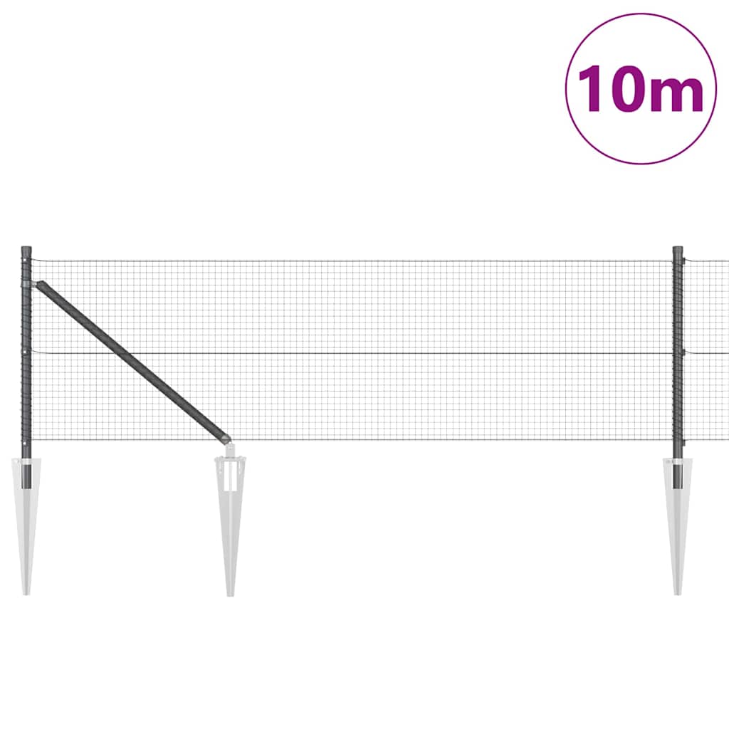 Recinzione in rete saldata 10 x 0,8 m - Acciaio rivestito PVC