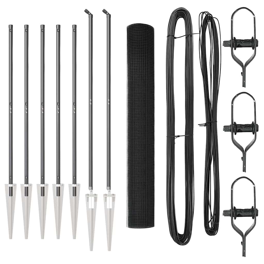 Recinzione in rete saldata 10 x 1,2 m - Acciaio rivestito PVC grigio