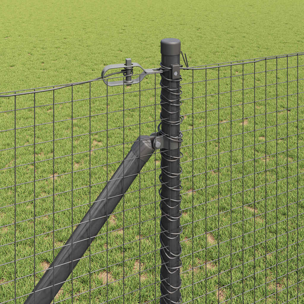 Recinzione in rete saldata 10 x 1,4 m acciaio rivestito PVC grigio